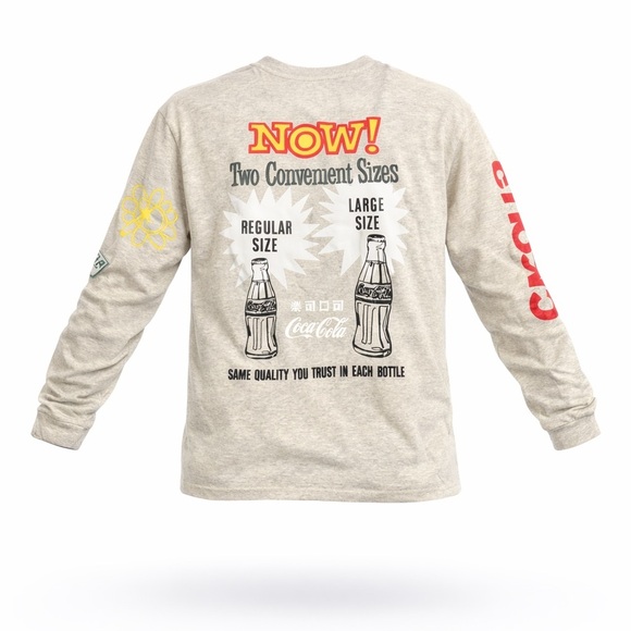 Pacsun Mens Coca-Cola Collab Heather Grey Longsleeve T-Shirt Graphic Print Sz M - Picture 2 of 7